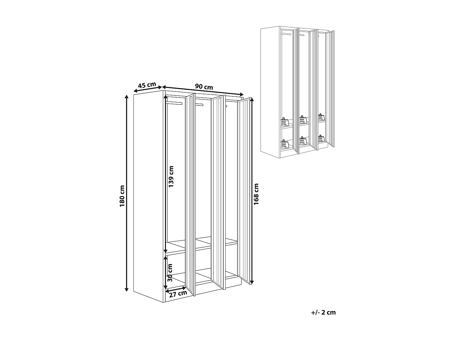 Casier vestiaire à 3 portes ATHLETE Métal Blanc/bleu