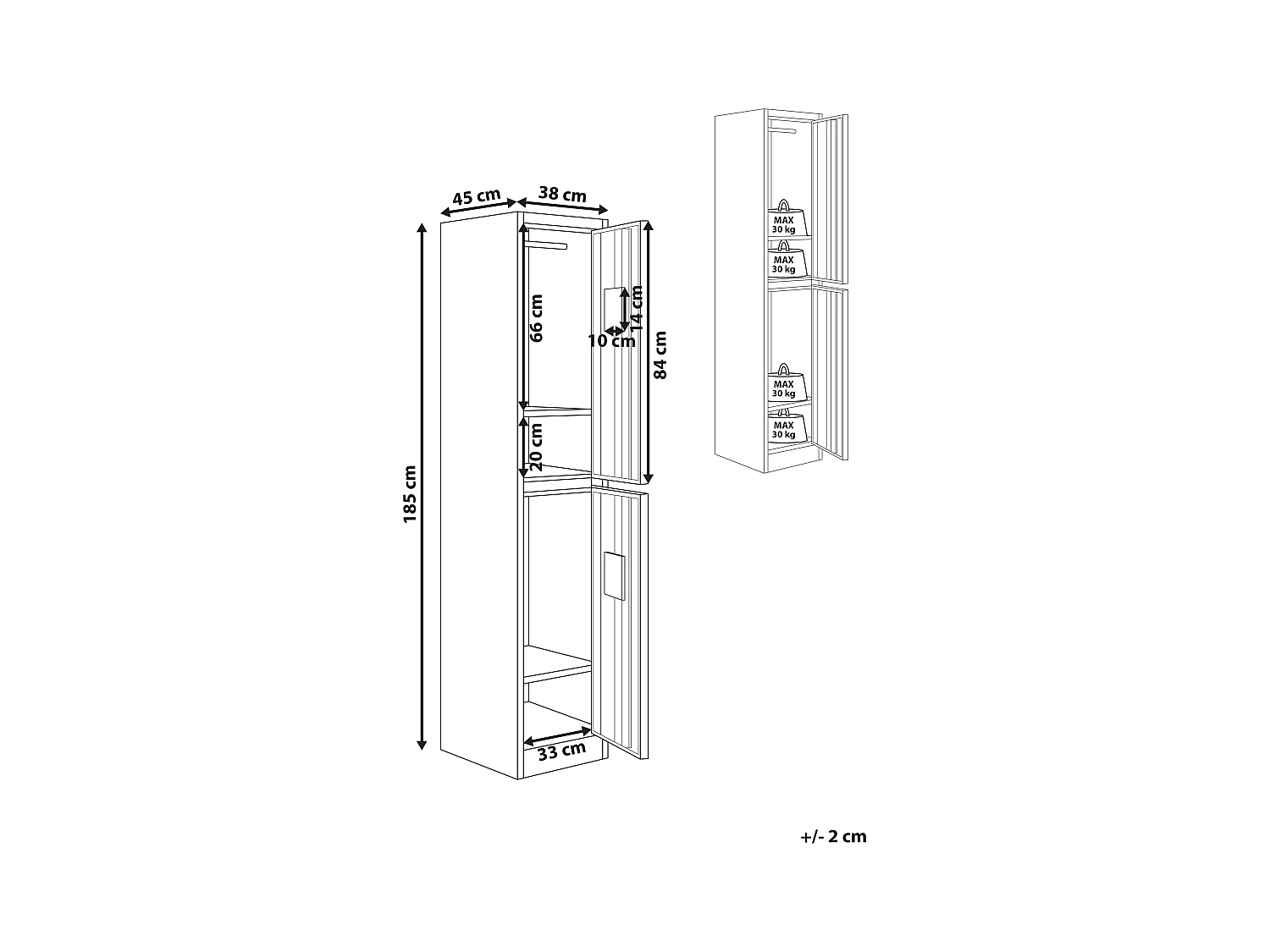 Casier vestiaire à 2 niveaux ATHLETE Métal Blanc/bleu