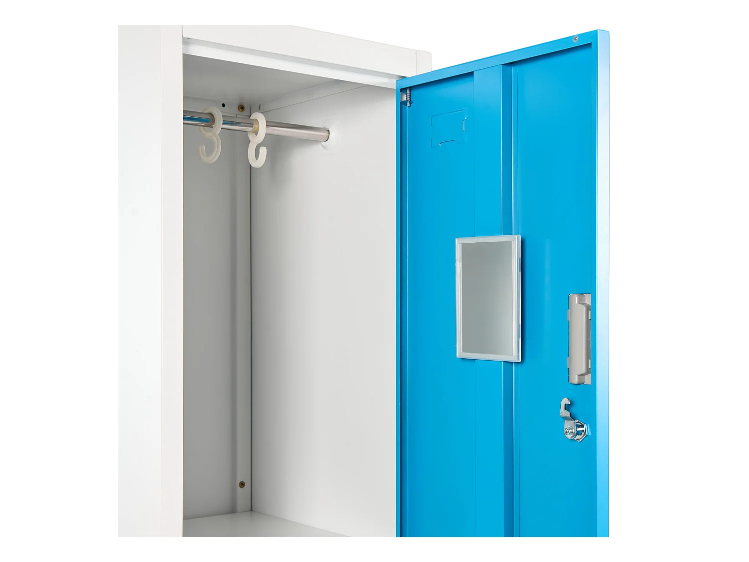 Casier vestiaire à 2 niveaux ATHLETE Métal Blanc/bleu