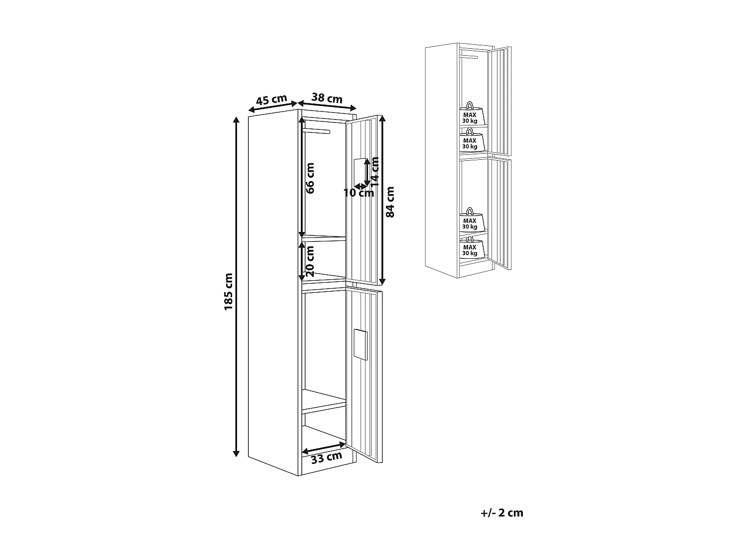 Casier vestiaire à 2 niveaux ATHLETE Métal Blanc/bleu