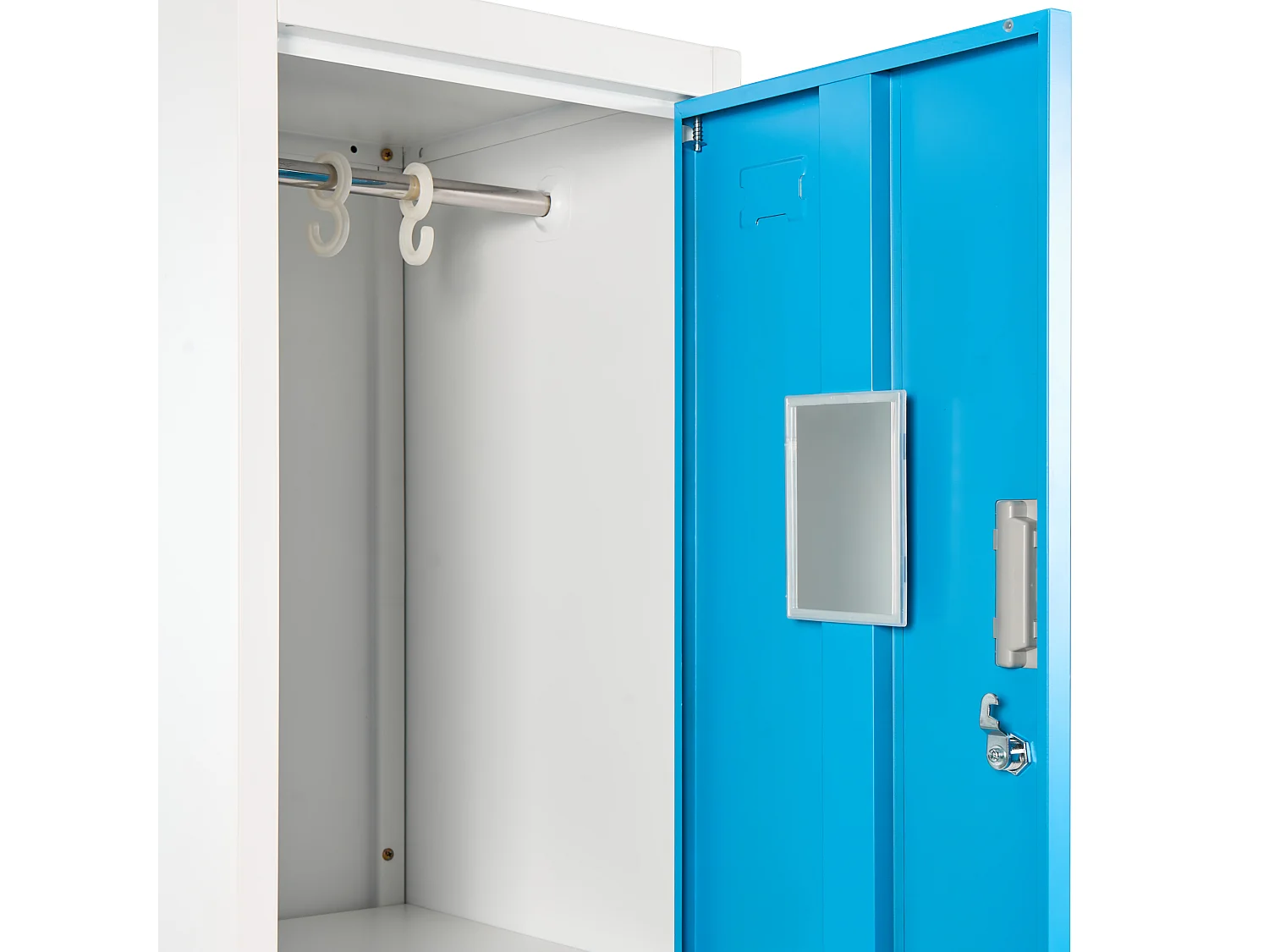 Casier vestiaire à 2 niveaux ATHLETE Métal Blanc/bleu