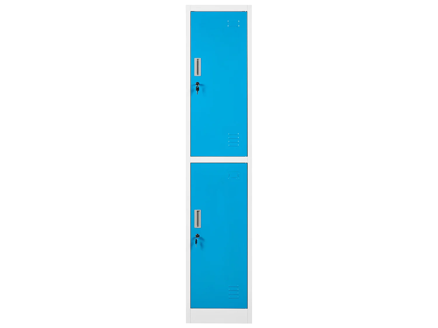 Casier vestiaire à 2 niveaux ATHLETE Métal Blanc/bleu