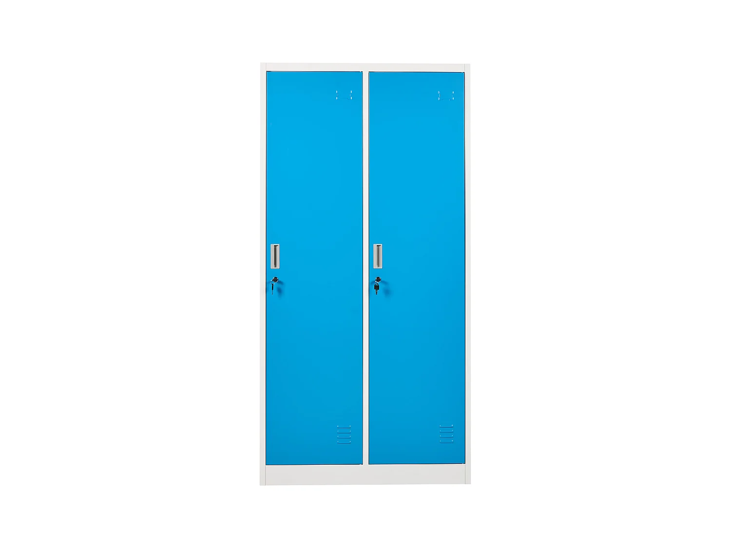 Casier vestiaire à double porte ATHLETE Métal Blanc/bleu