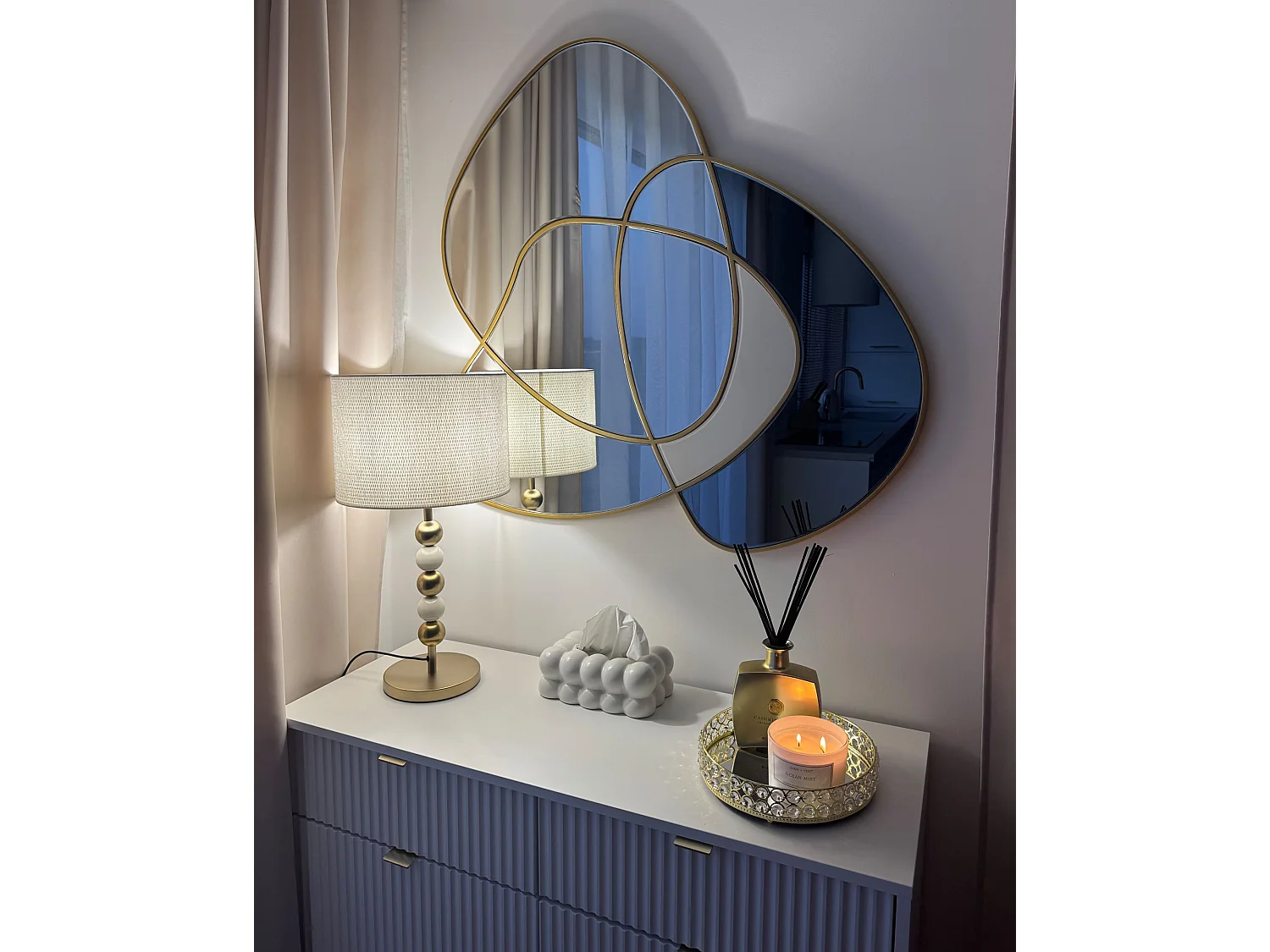 Table Lamp LOKY Metal Brass/Beige