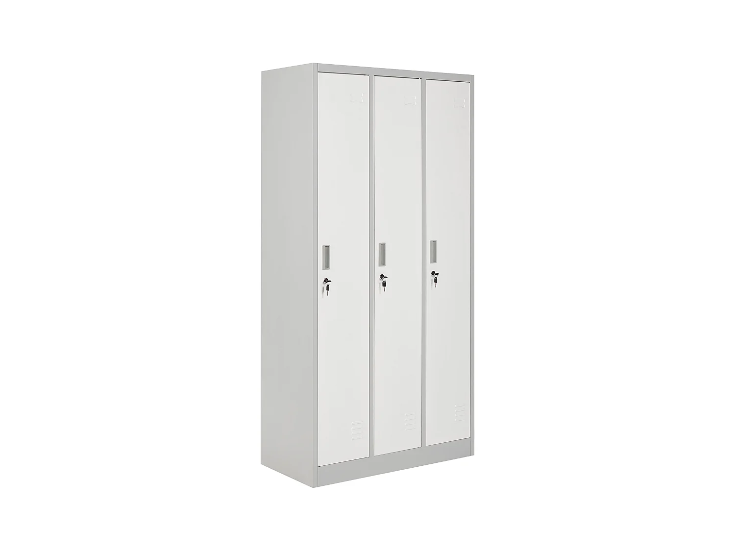 Casier vestiaire à 3 portes ATHLETE Métal Gris/blanc