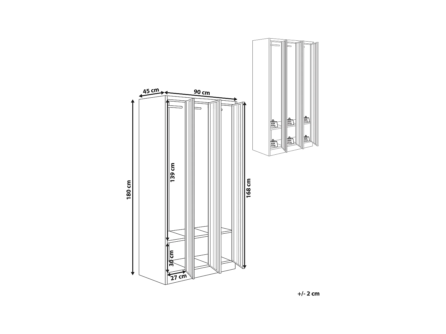Casier vestiaire à 3 portes ATHLETE Métal Gris/blanc