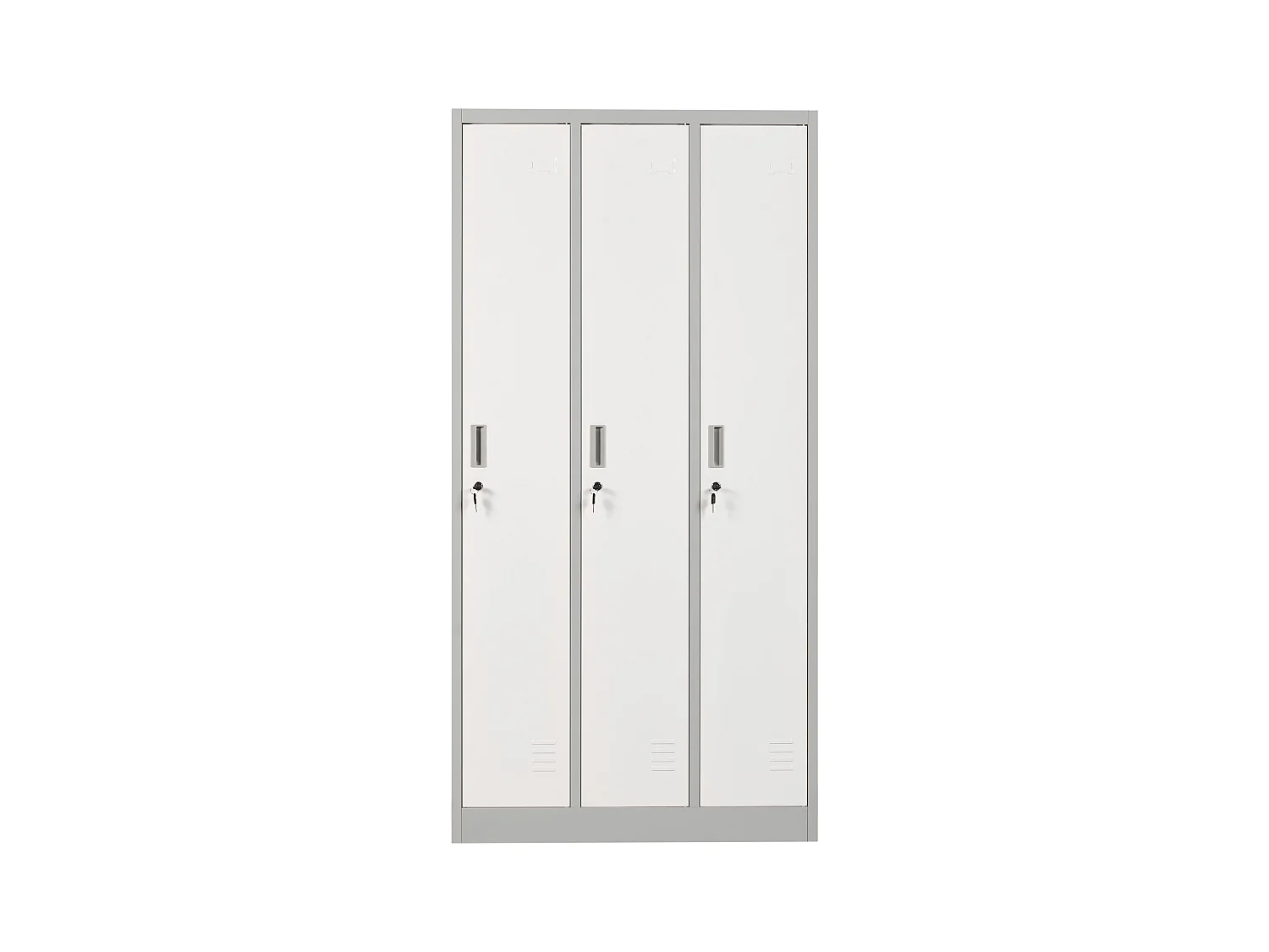 Casier vestiaire à 3 portes ATHLETE Métal Gris/blanc