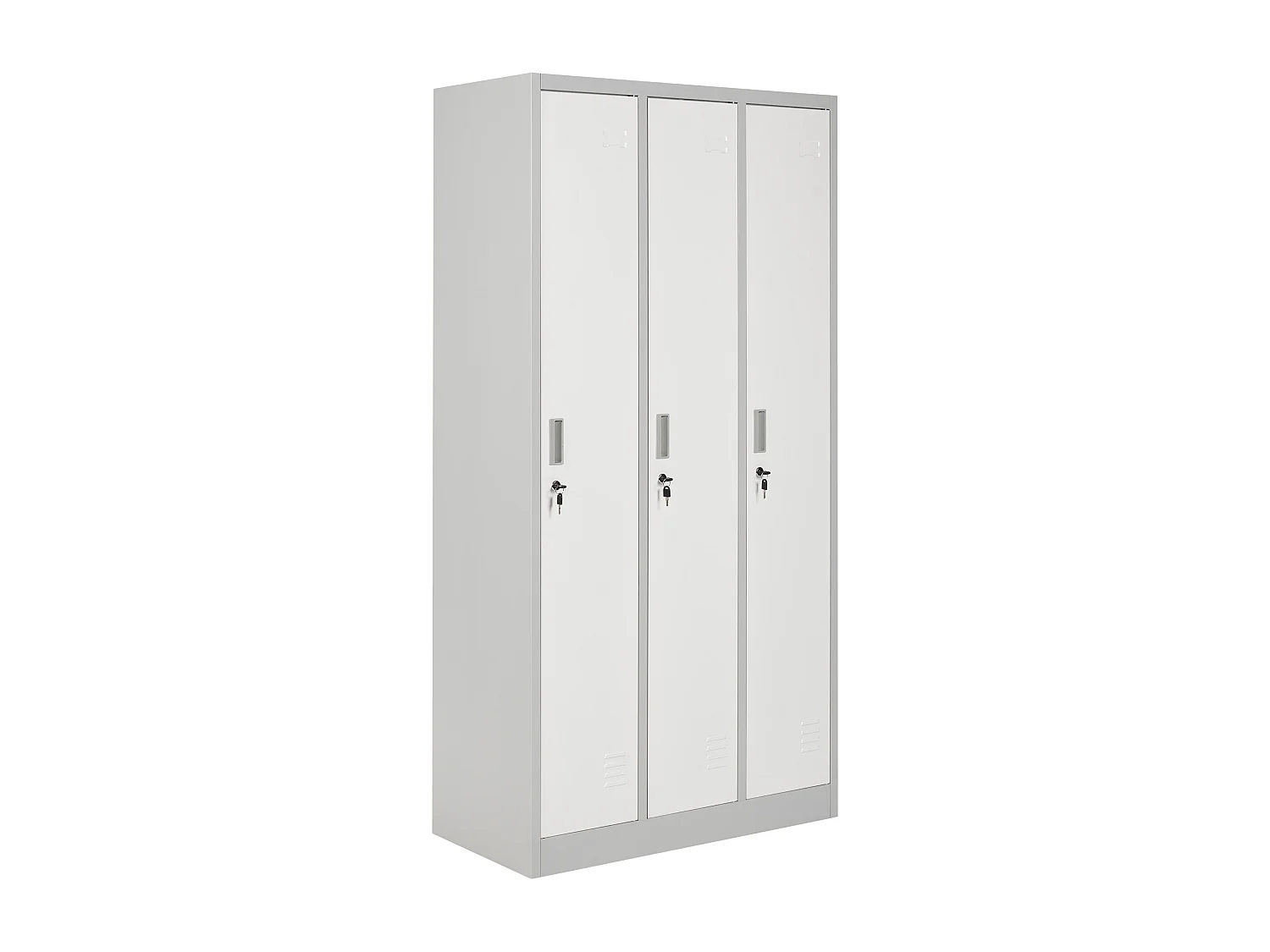 Casier vestiaire à 3 portes ATHLETE Métal Gris/blanc
