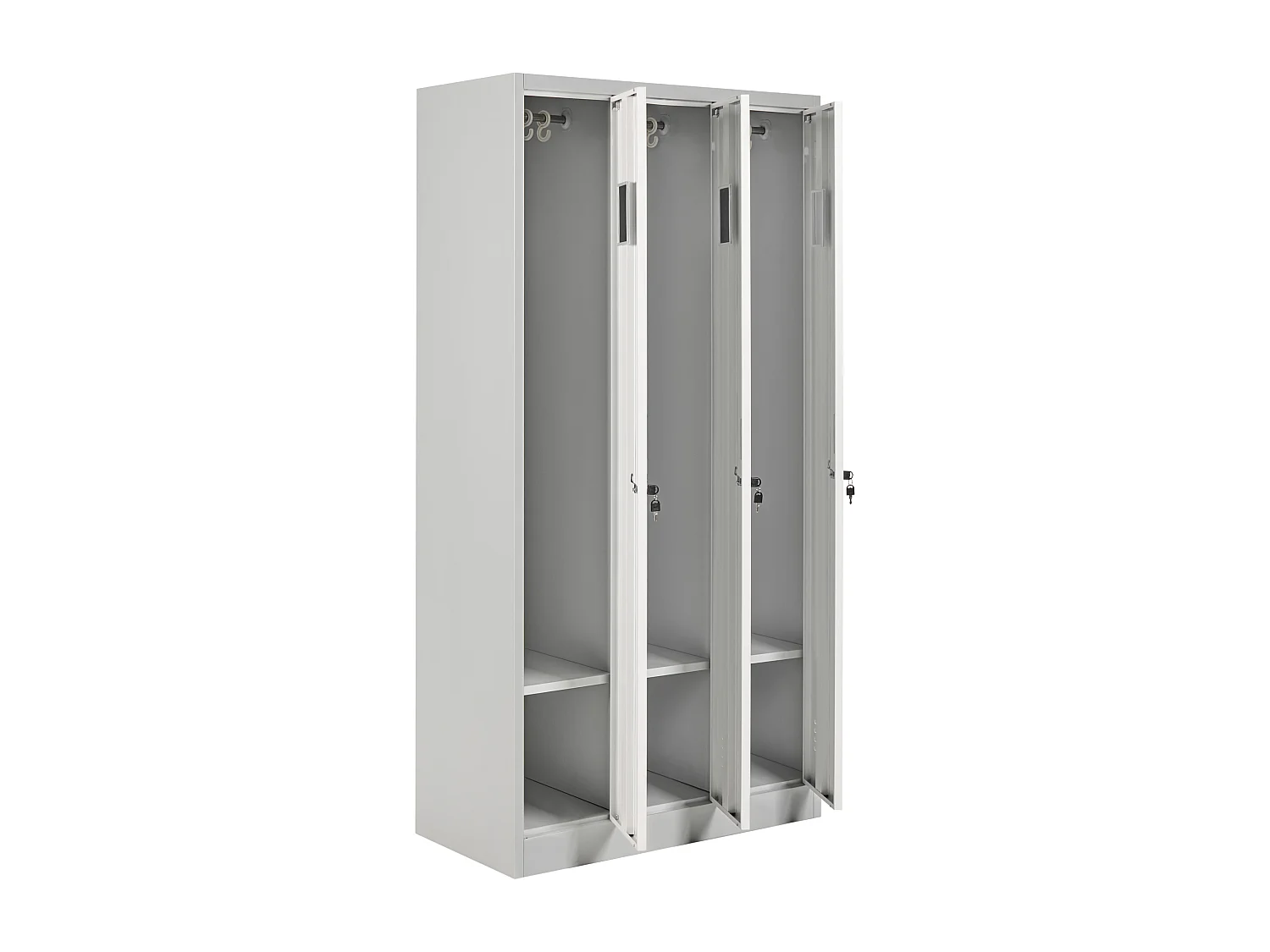 Casier vestiaire à 3 portes ATHLETE Métal Gris/blanc