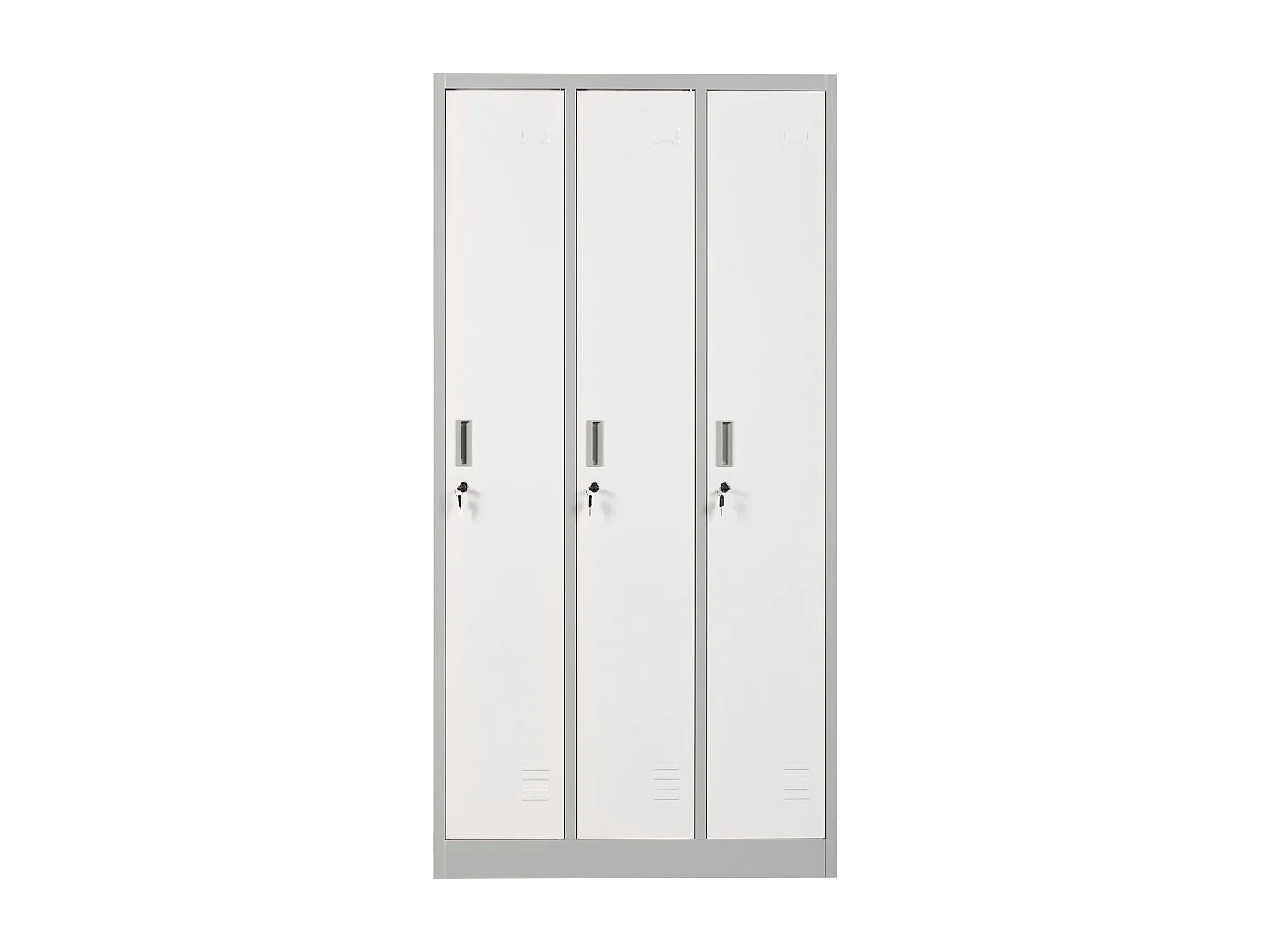 Casier vestiaire à 3 portes ATHLETE Métal Gris/blanc