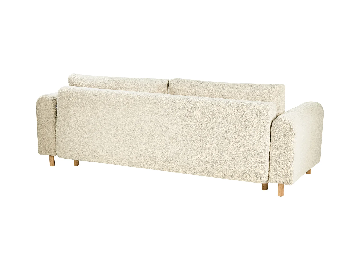 Canapé-lit 3 places KVAM Bouclé Blanc cassé avec rangement