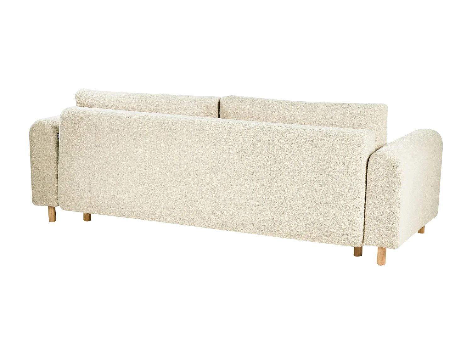 Canapé-lit 3 places KVAM Bouclé Blanc cassé avec rangement