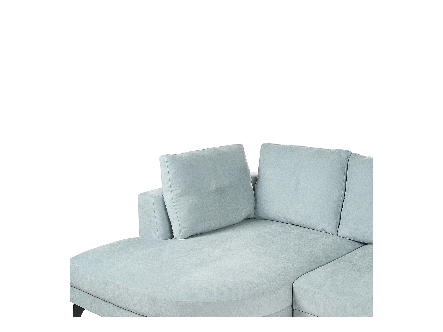 Canapé d'Angle Droit Moderne Revêtement Tissu Chenille Pieds en Fer Noirs avec Coussins Bleu Clair Marum