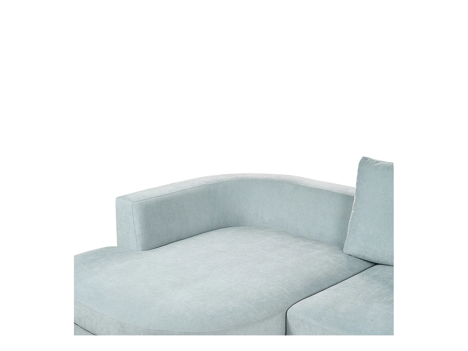 Canapé d'Angle Droit Moderne Revêtement Tissu Chenille Pieds en Fer Noirs avec Coussins Bleu Clair Marum