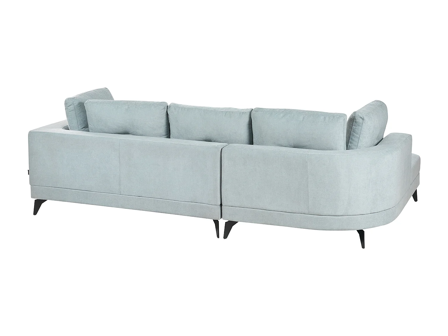 Canapé d'Angle Droit Moderne Revêtement Tissu Chenille Pieds en Fer Noirs avec Coussins Bleu Clair Marum