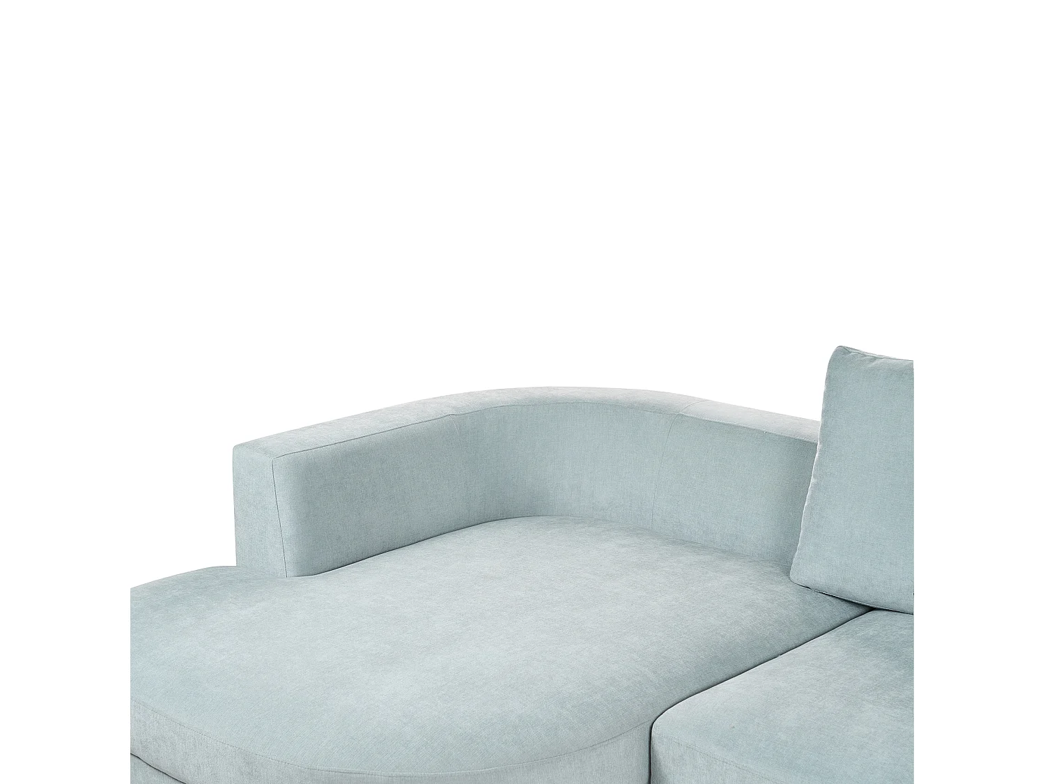 Canapé d'Angle Droit Moderne Revêtement Tissu Chenille Pieds en Fer Noirs avec Coussins Bleu Clair Marum