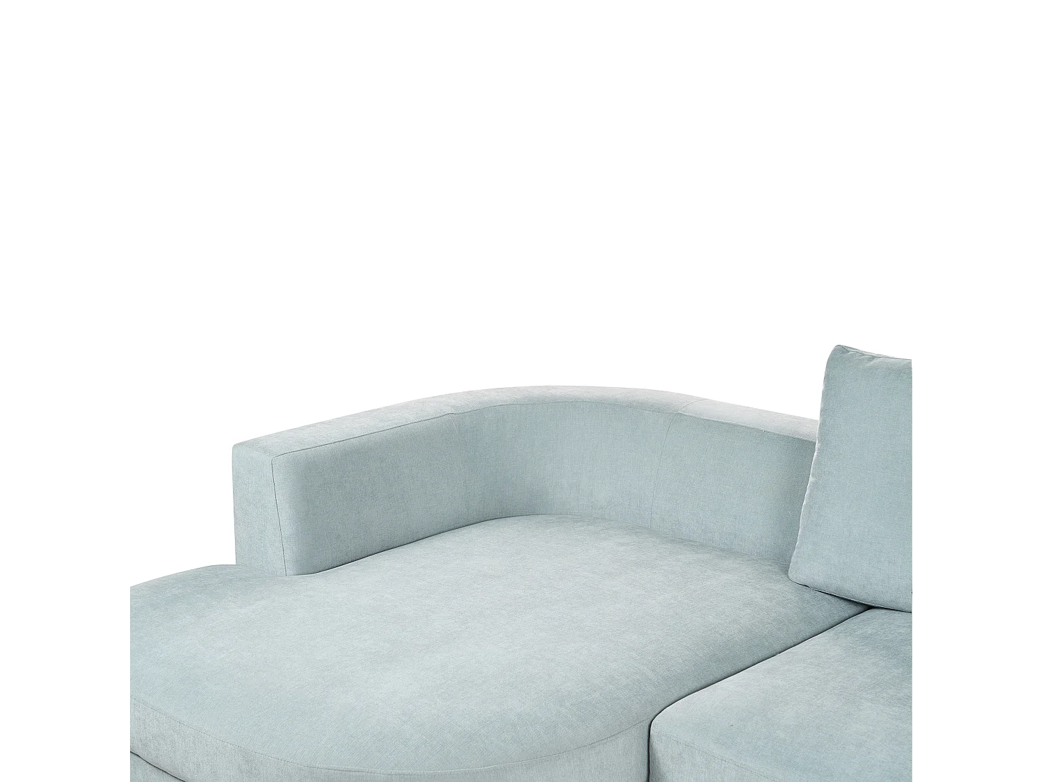 Canapé d'Angle Droit Moderne Revêtement Tissu Chenille Pieds en Fer Noirs avec Coussins Bleu Clair Marum