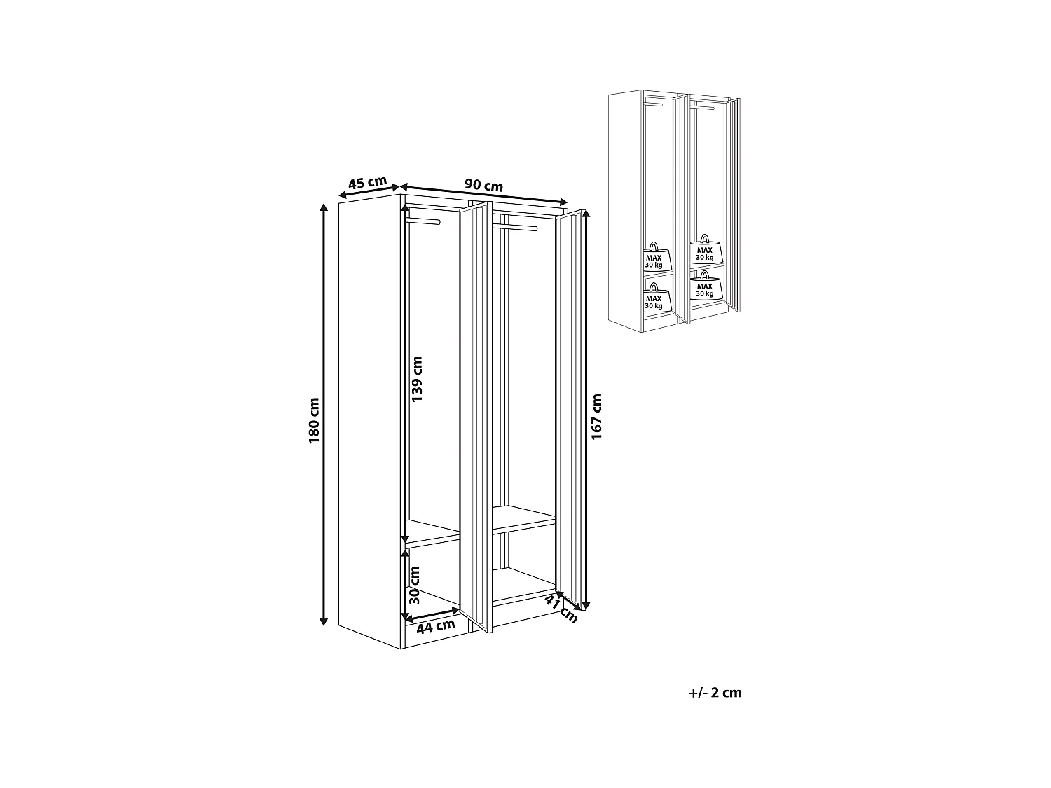 Casier vestiaire à double porte ATHLETE Métal Gris/blanc