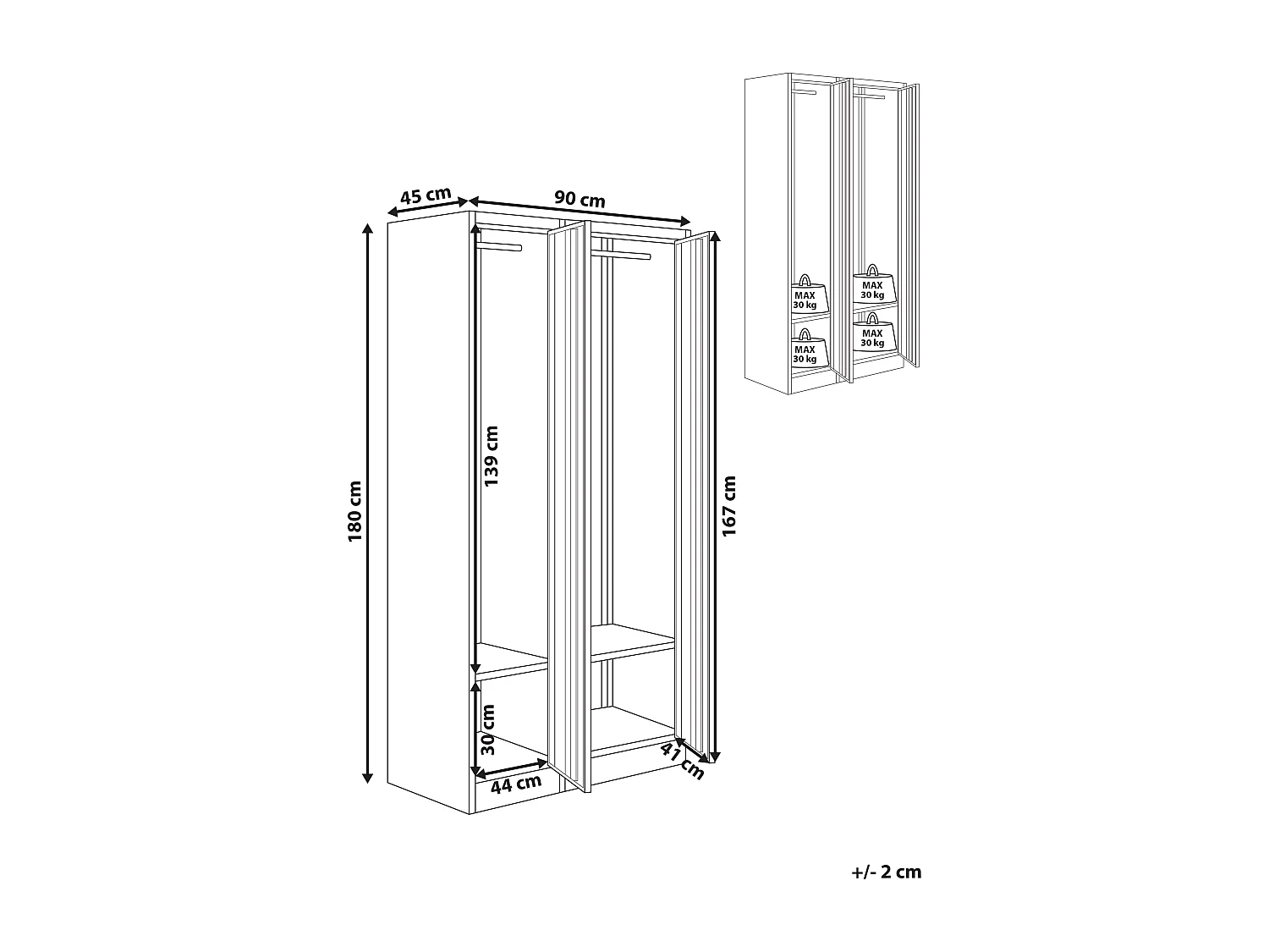 Casier vestiaire à double porte ATHLETE Métal Gris/blanc