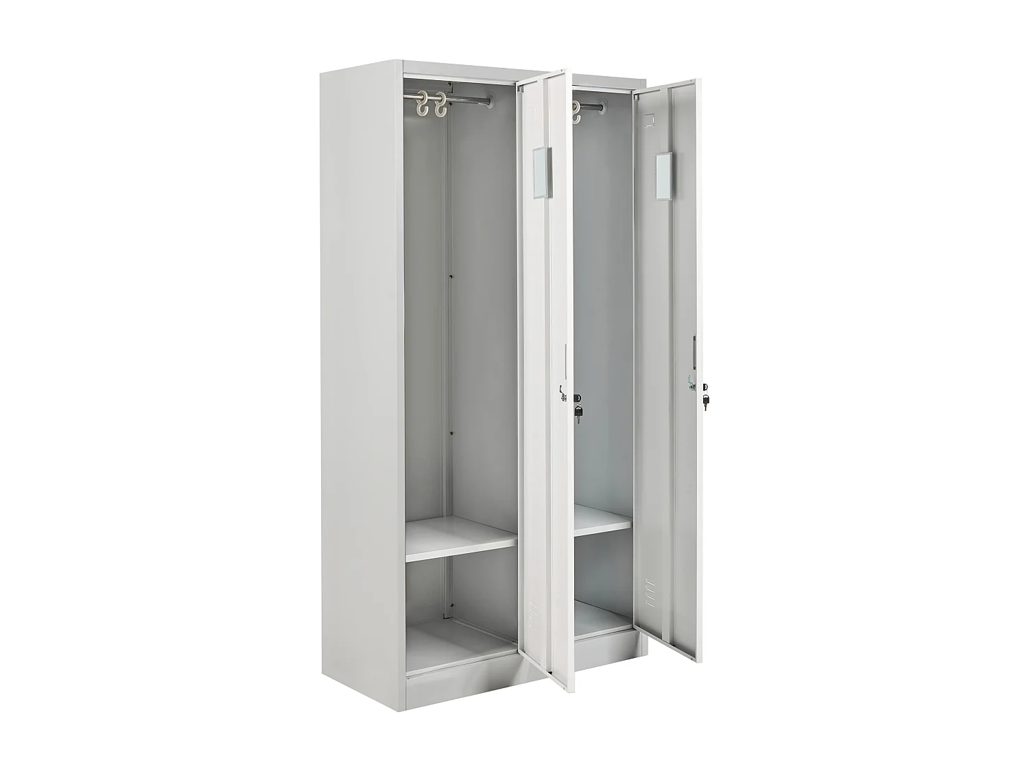 Casier vestiaire à double porte ATHLETE Métal Gris/blanc