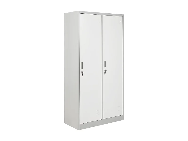 Casier vestiaire à double porte ATHLETE Métal Gris/blanc