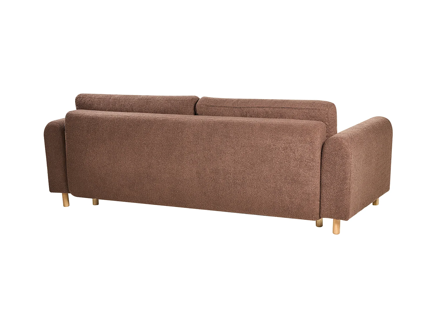 Canapé-lit 3 places KVAM Bouclé Marron avec rangement