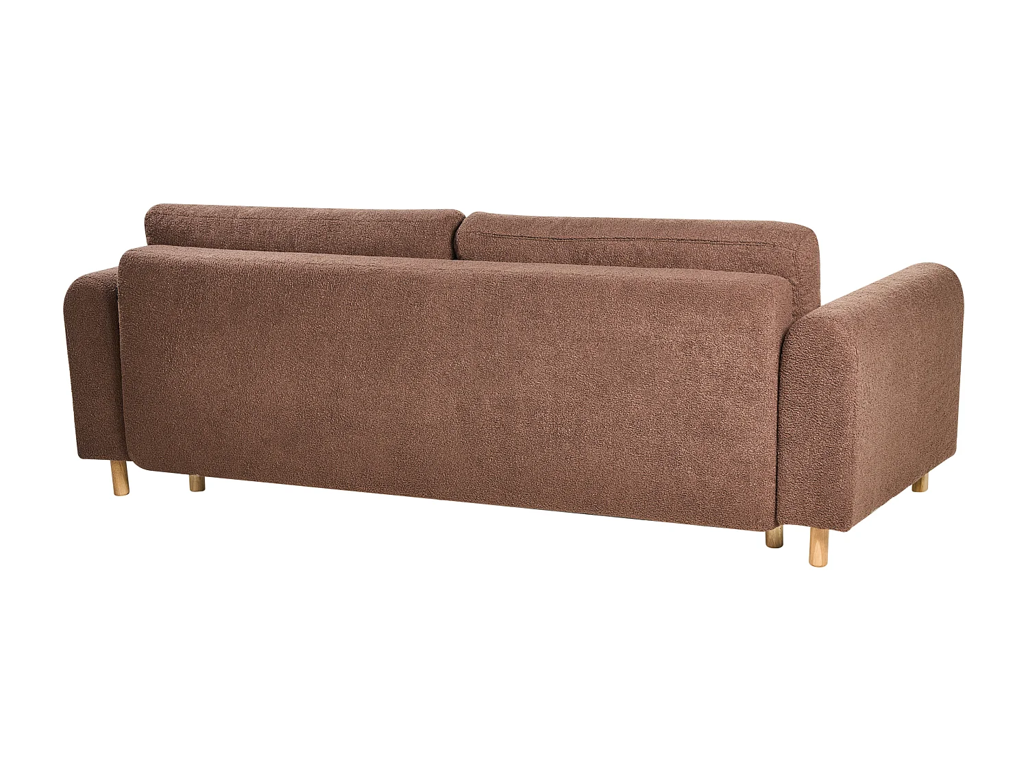 Sofa Bed 3 Seater KVAM Boucle Brown with Storage