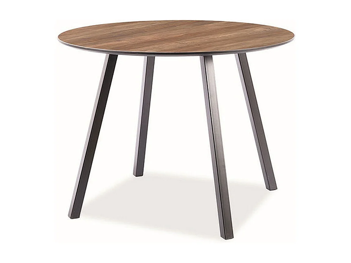 ESSTISCH Oakland Nussbaum / schwarz 100 / 100 / 75cm