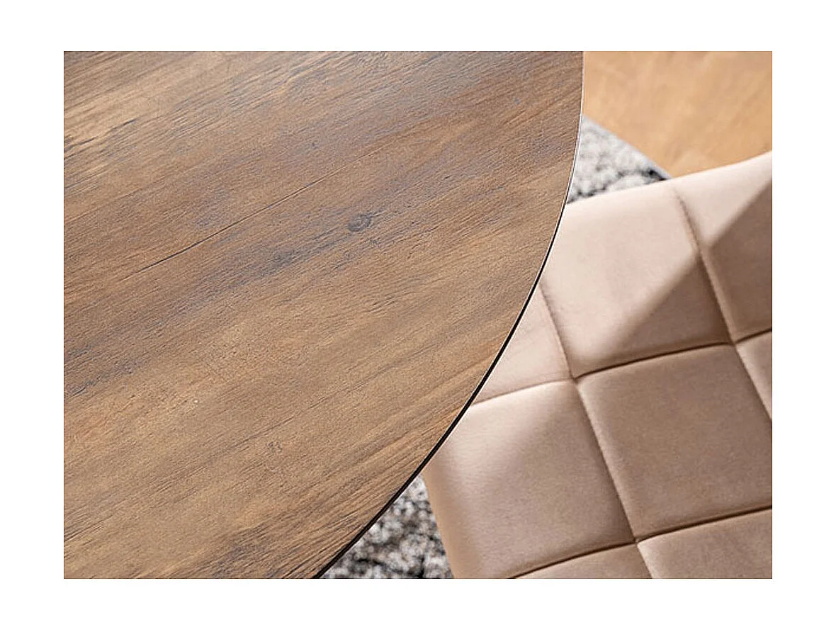 ESSTISCH Oakland Nussbaum / schwarz 100 / 100 / 75cm