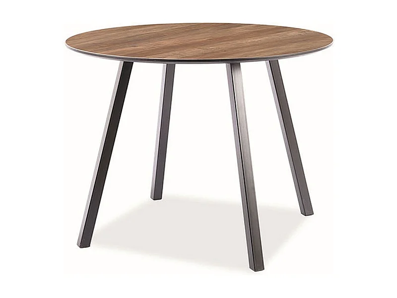 ESSTISCH Oakland Nussbaum / schwarz 100 / 100 / 75cm