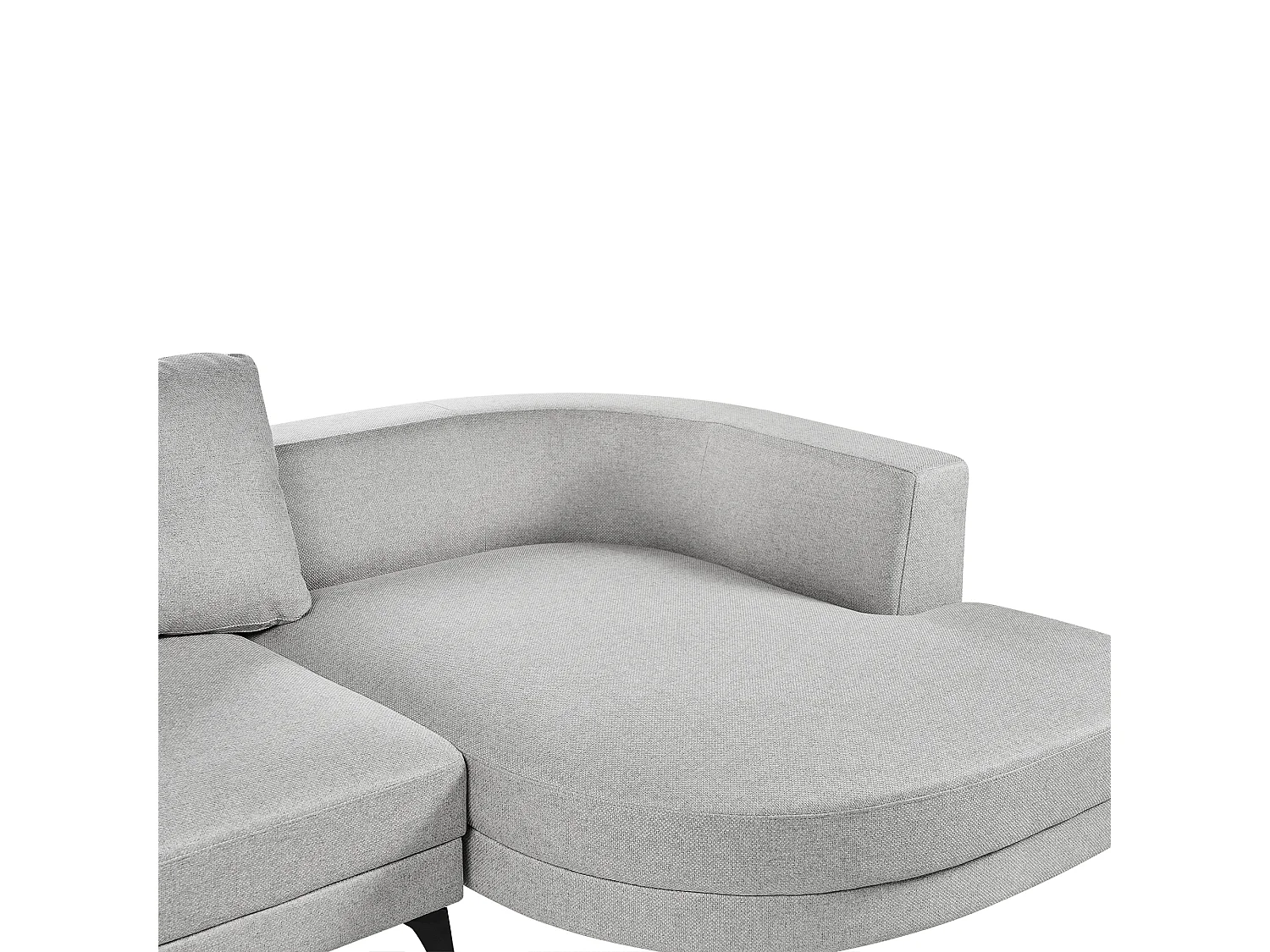 Canapé d'Angle droite Moderne Revêtement Lin Synthétique Hydrofuge Pieds en Fer Noir avec Coussins Gris Marum