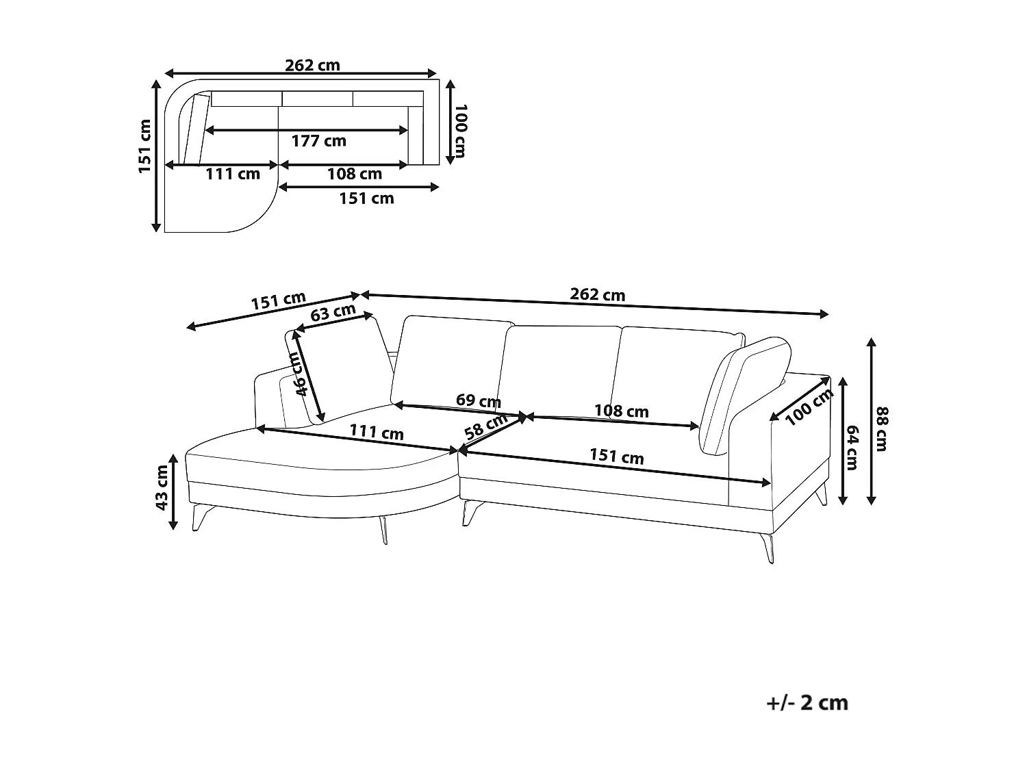 Canapé d'Angle Gauche Moderne Revêtement Lin Synthétique Hydrofuge Pieds en Fer Noir avec Coussins Gris Marum