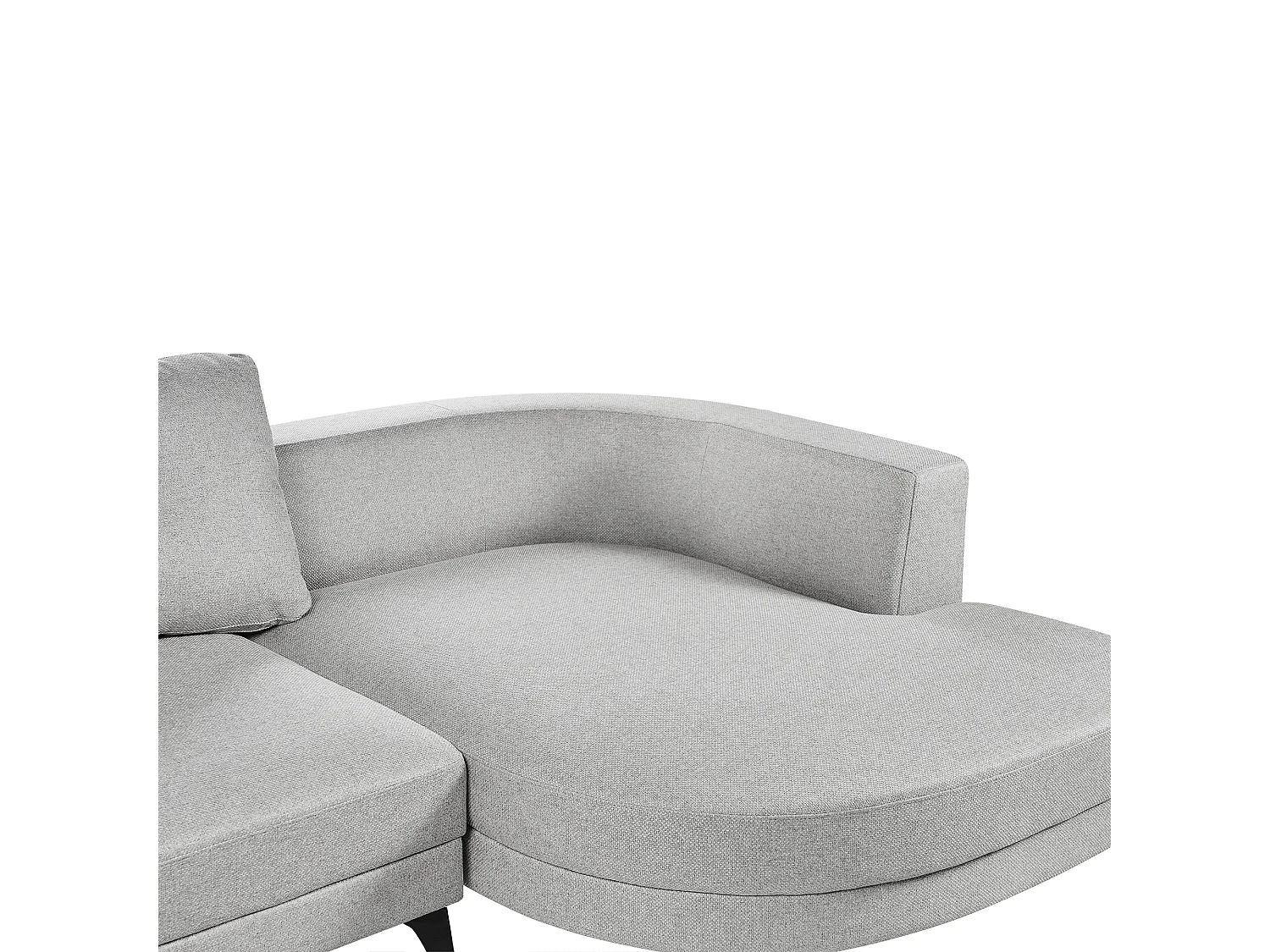 Canapé d'Angle Gauche Moderne Revêtement Lin Synthétique Hydrofuge Pieds en Fer Noir avec Coussins Gris Marum