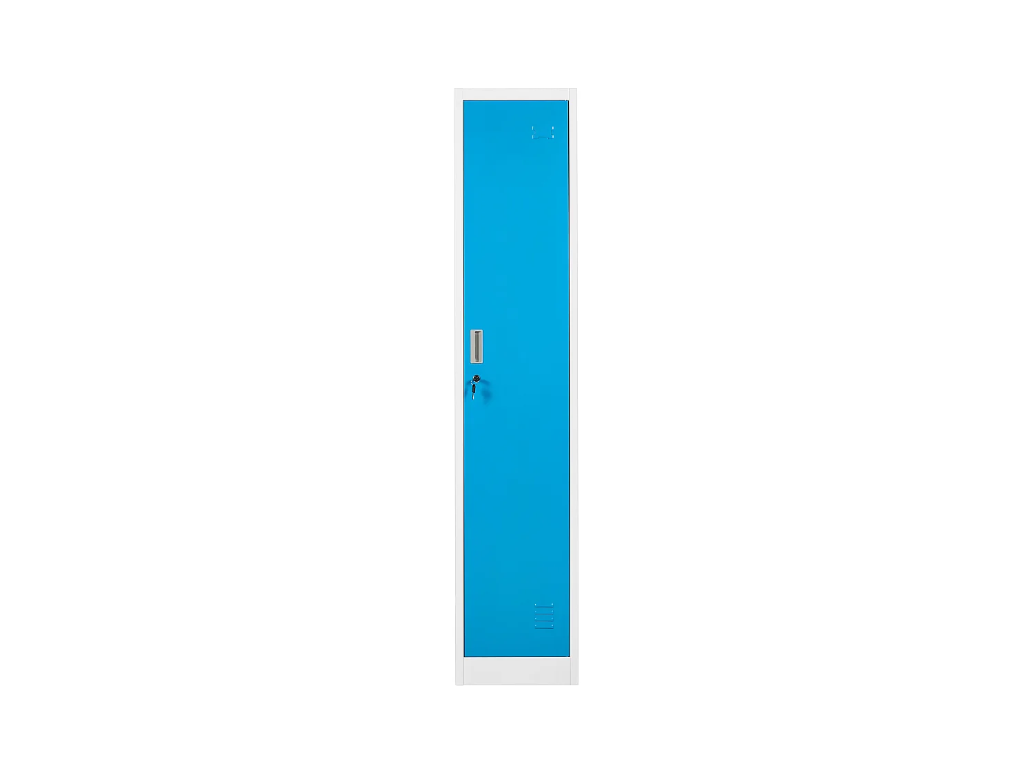 Casier vestiaire à porte simple ATHLETE Métal Blanc/bleu