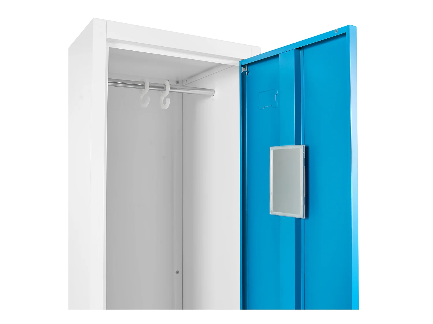 Casier vestiaire à porte simple ATHLETE Métal Blanc/bleu