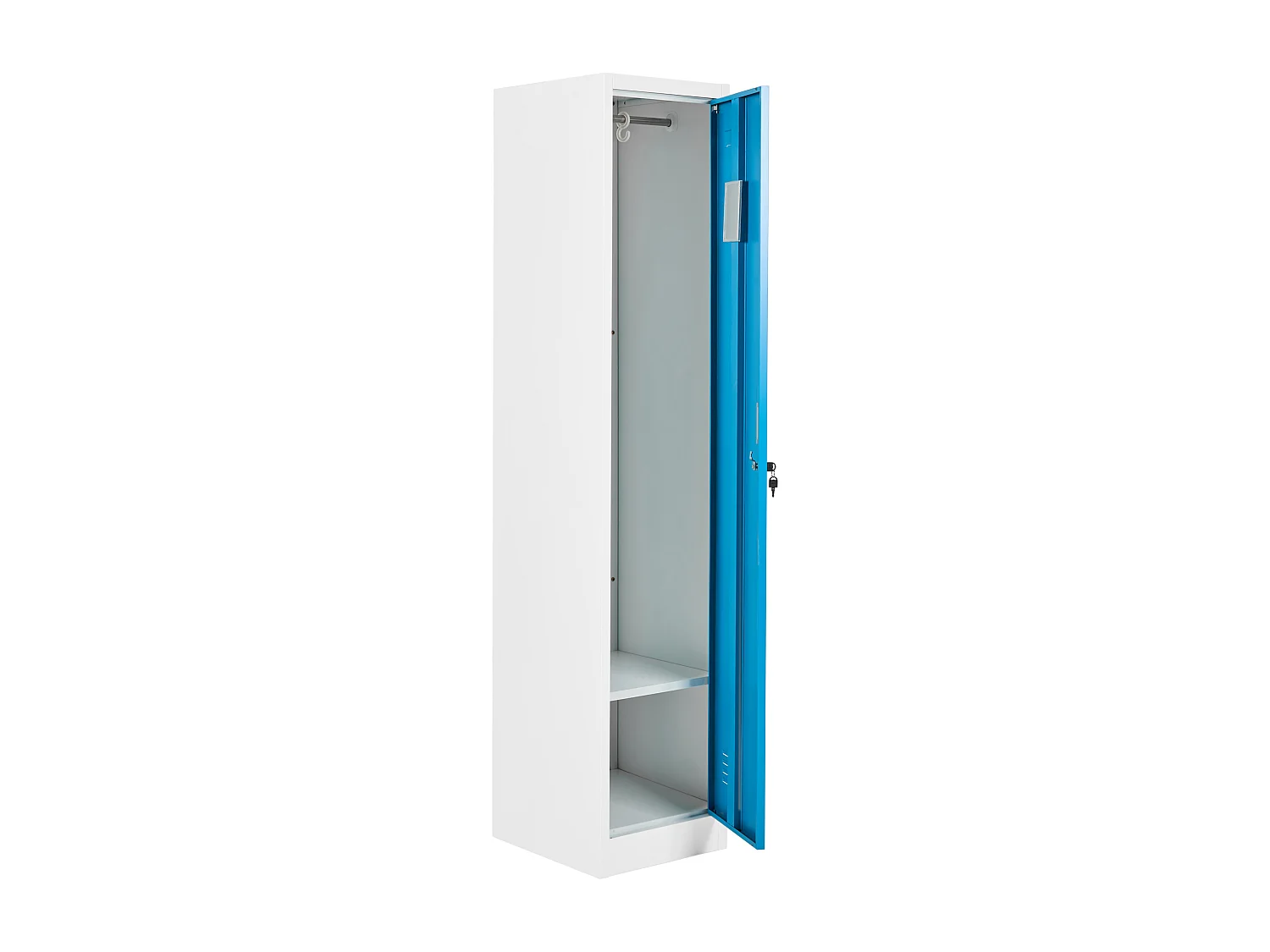 Casier vestiaire à porte simple ATHLETE Métal Blanc/bleu