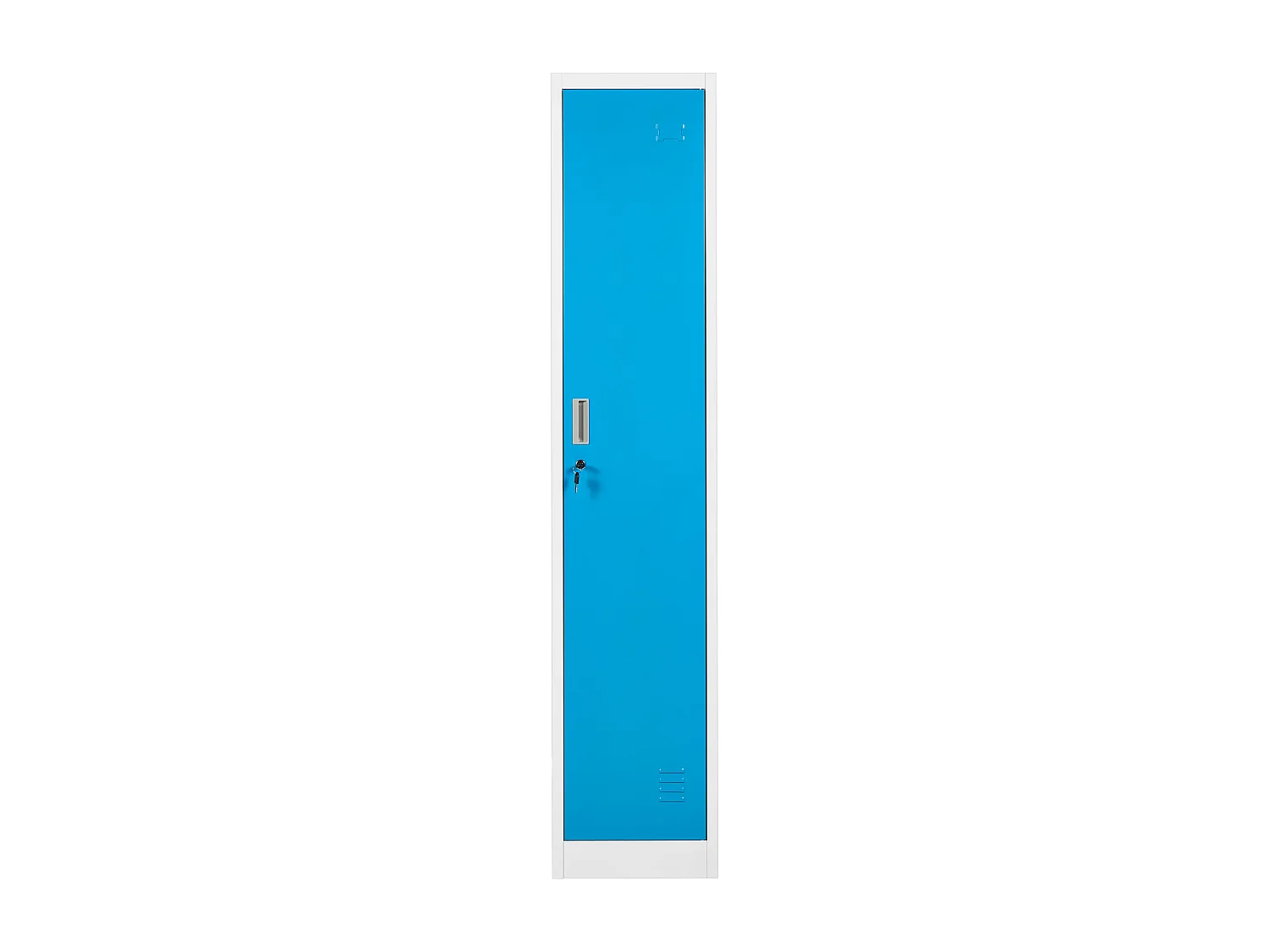 Casier vestiaire à porte simple ATHLETE Métal Blanc/bleu