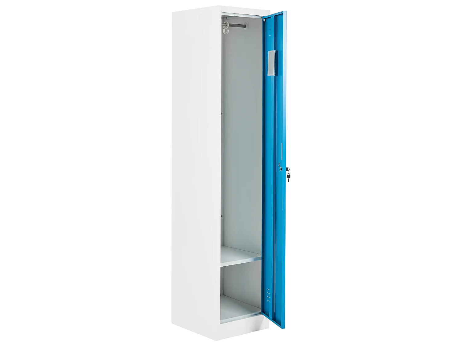 Casier vestiaire à porte simple ATHLETE Métal Blanc/bleu