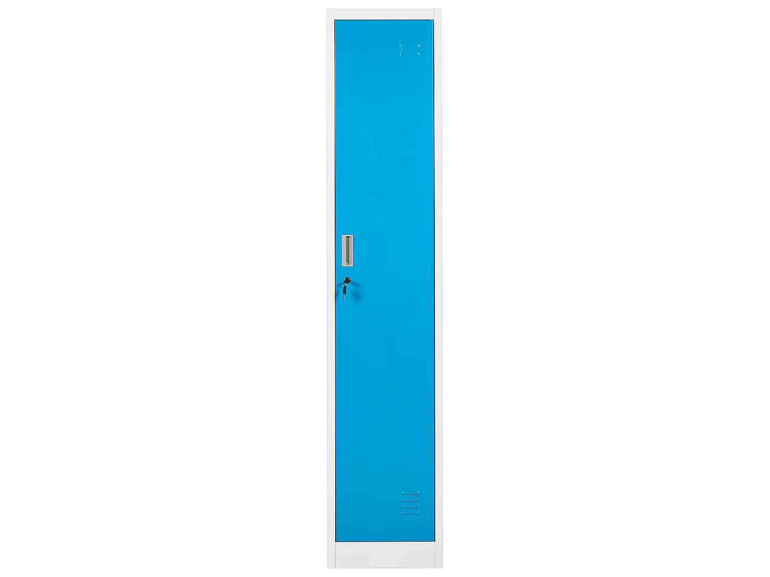 Casier vestiaire à porte simple ATHLETE Métal Blanc/bleu