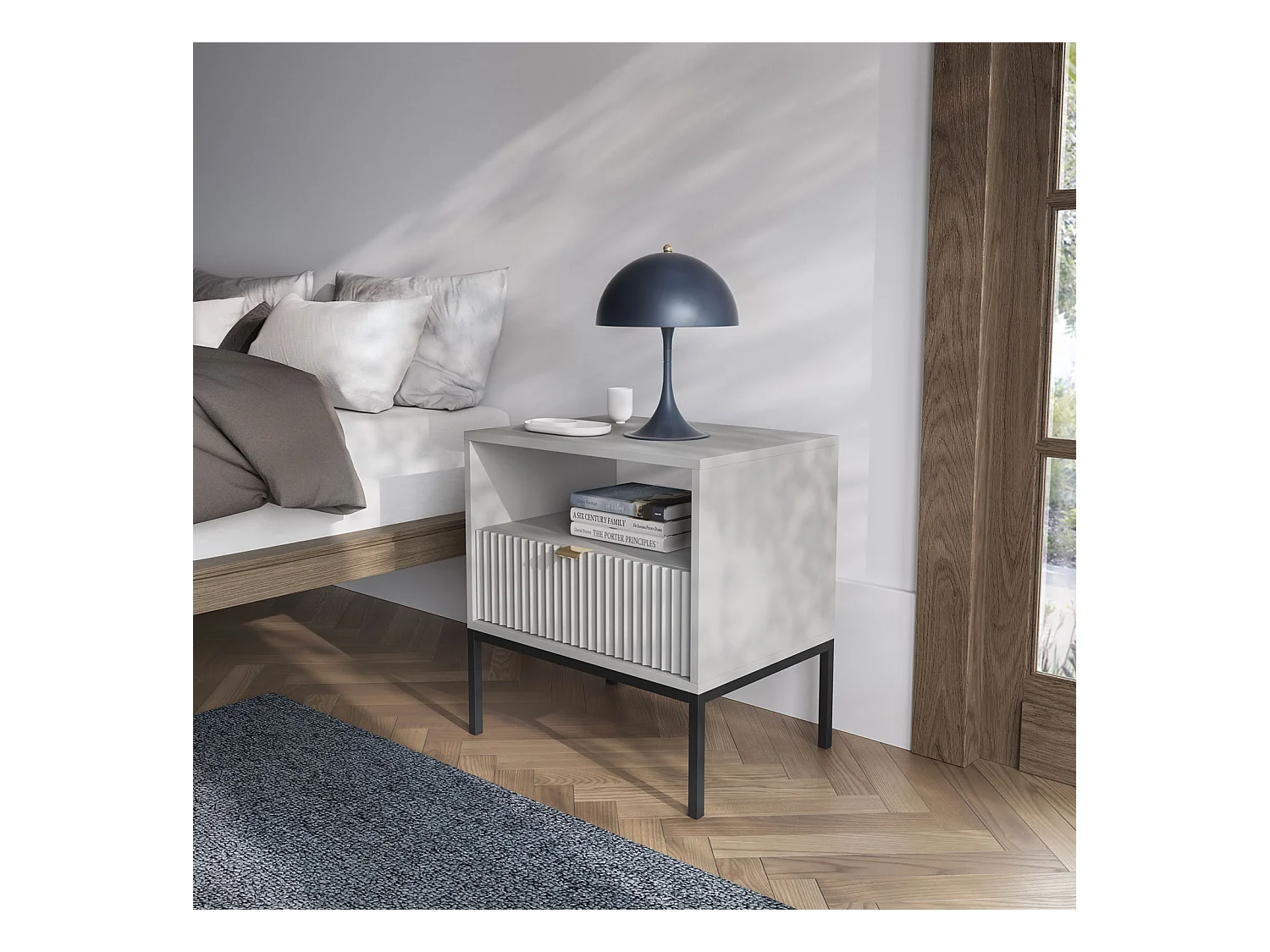 NACHTKONSOLE Nova grau 54 / 39 / 56cm