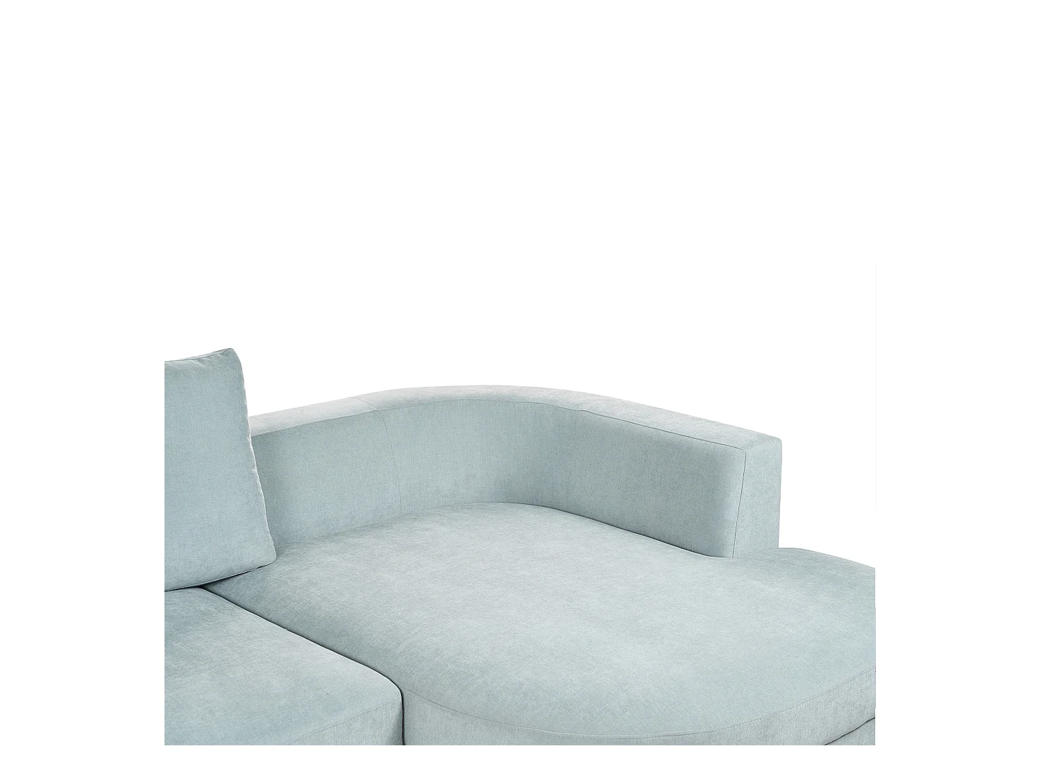 Canapé d'Angle droite Moderne Revêtement Tissu Chenille Pieds en Fer Noirs avec Coussins Bleu Clair Marum