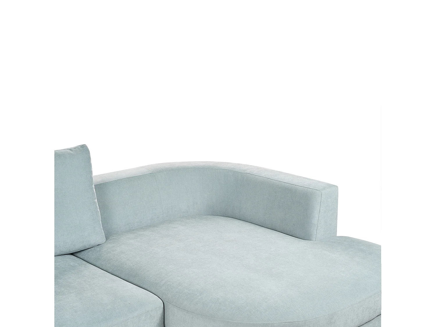 Canapé d'Angle droite Moderne Revêtement Tissu Chenille Pieds en Fer Noirs avec Coussins Bleu Clair Marum