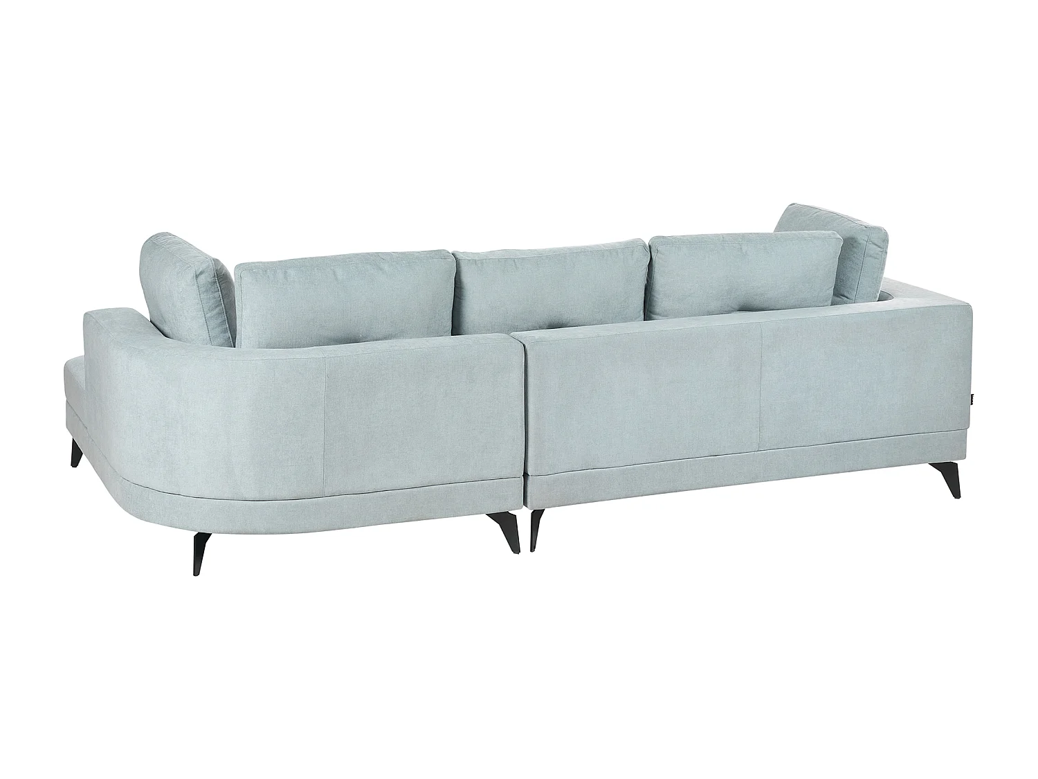 Canapé d'Angle Gauche Moderne Revêtement Tissu Chenille Pieds en Fer Noirs avec Coussins Bleu Clair Marum