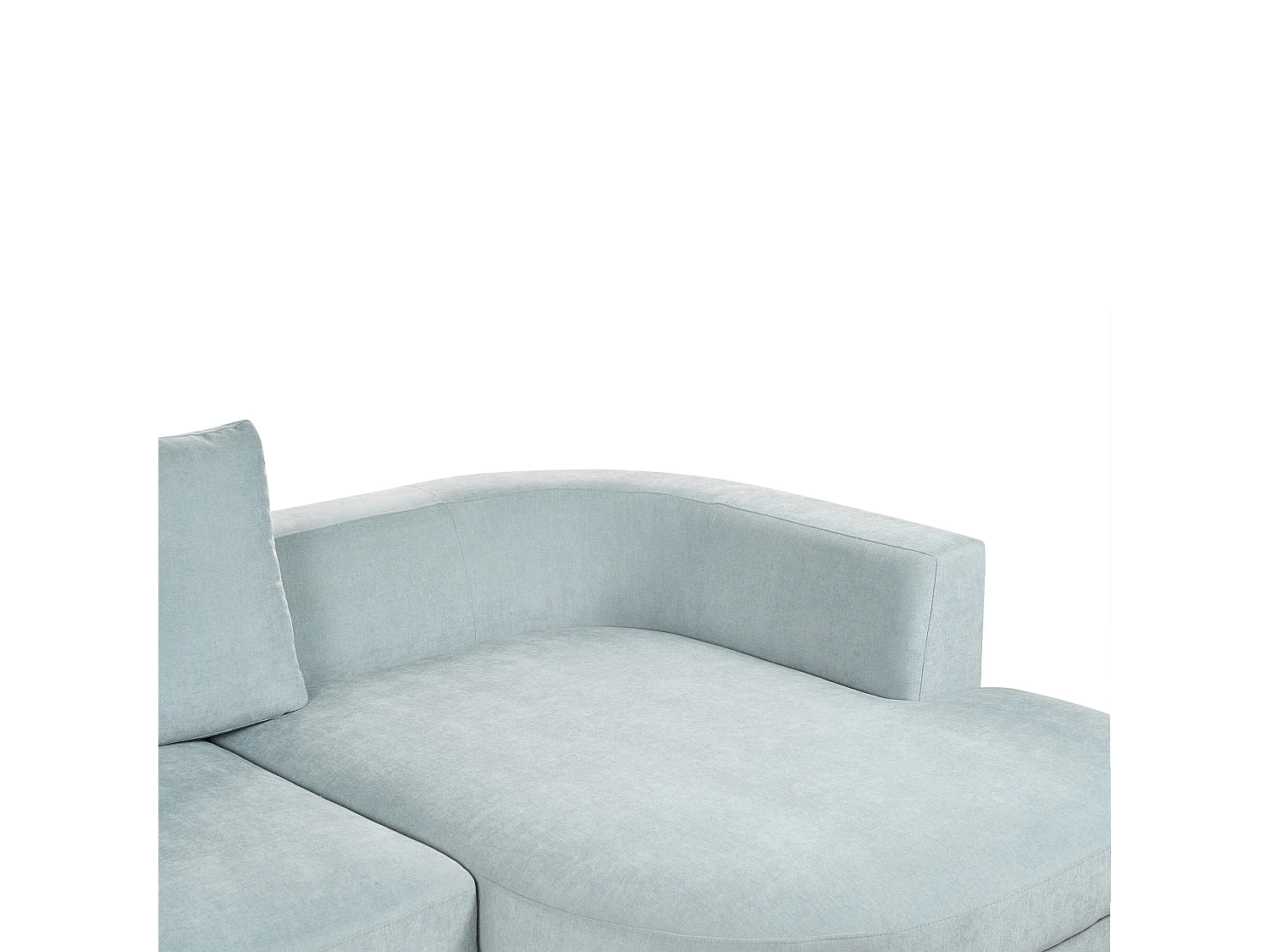 Canapé d'Angle Gauche Moderne Revêtement Tissu Chenille Pieds en Fer Noirs avec Coussins Bleu Clair Marum