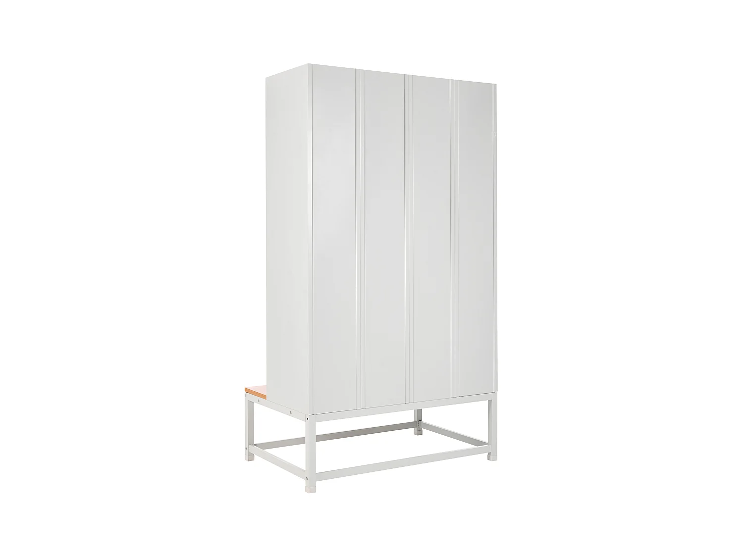 Casier vestiaire à 4 portes avec banc ATHLETE Métal Gris/blanc