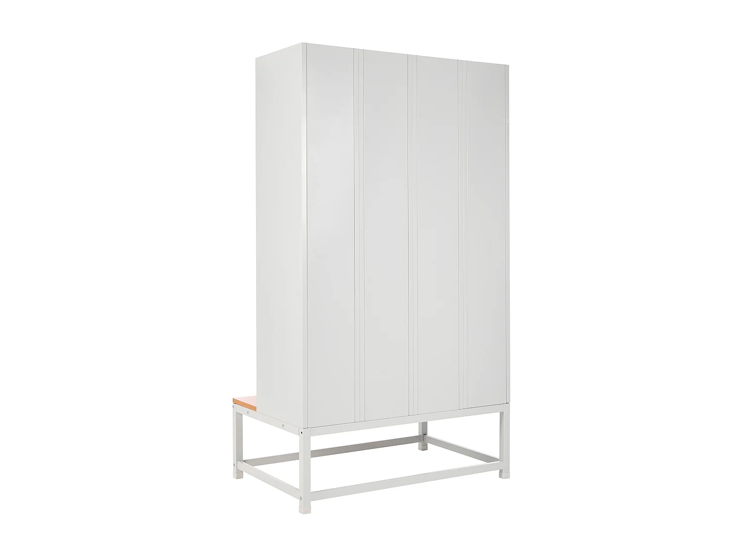 Casier vestiaire à 4 portes avec banc ATHLETE Métal Gris/blanc