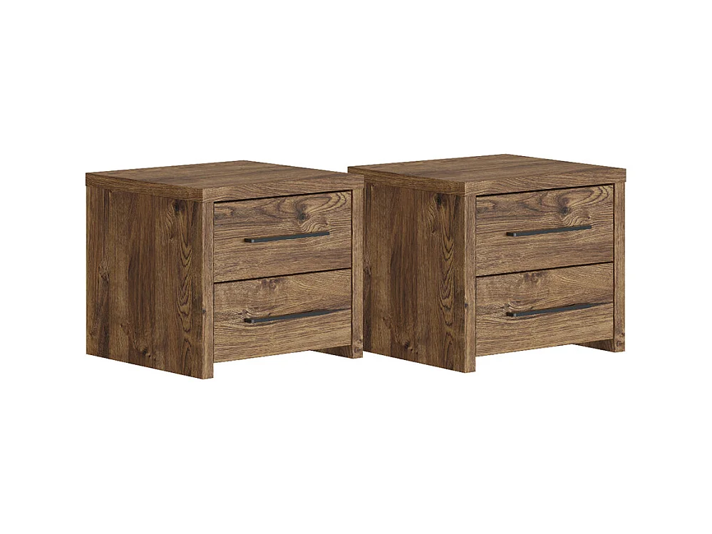 NACHTKONSOLEN 2ER SET Eiche ribbeck je 43 / 35 / 39cm