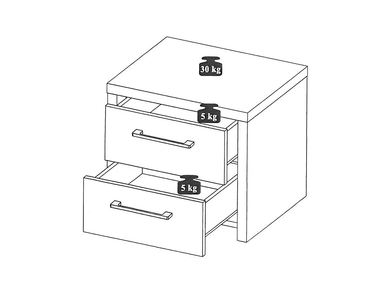 NACHTKONSOLEN 2ER SET Eiche ribbeck je 43 / 35 / 39cm