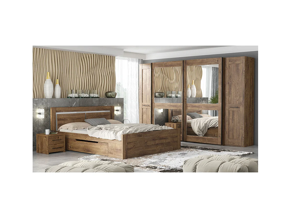 NACHTKONSOLEN 2ER SET Eiche ribbeck je 43 / 35 / 39cm