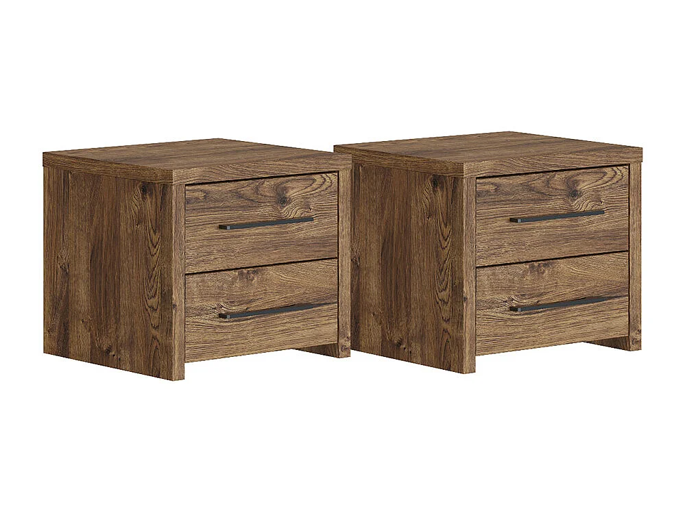 NACHTKONSOLEN 2ER SET Eiche ribbeck je 43 / 35 / 39cm